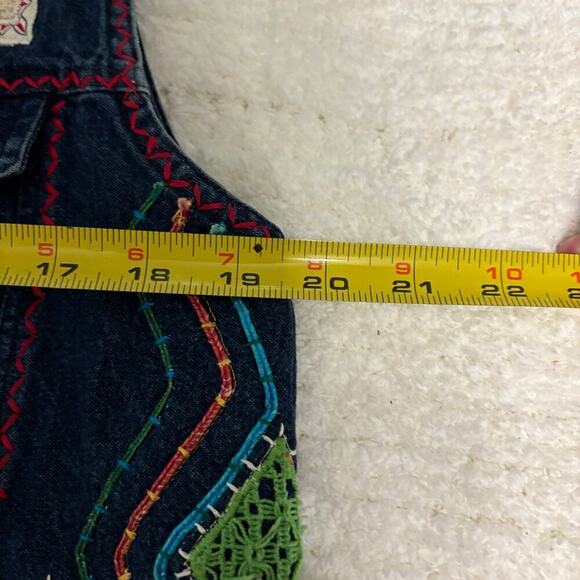 Vintage Hippie Denim Patchwork Vest Large - Picture 4 of 6